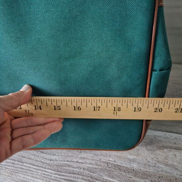 Ralph Lauren Hunter Green Carry On Duffle Bag Canvas Leather Vintage Weekender - Picture 8 of 11